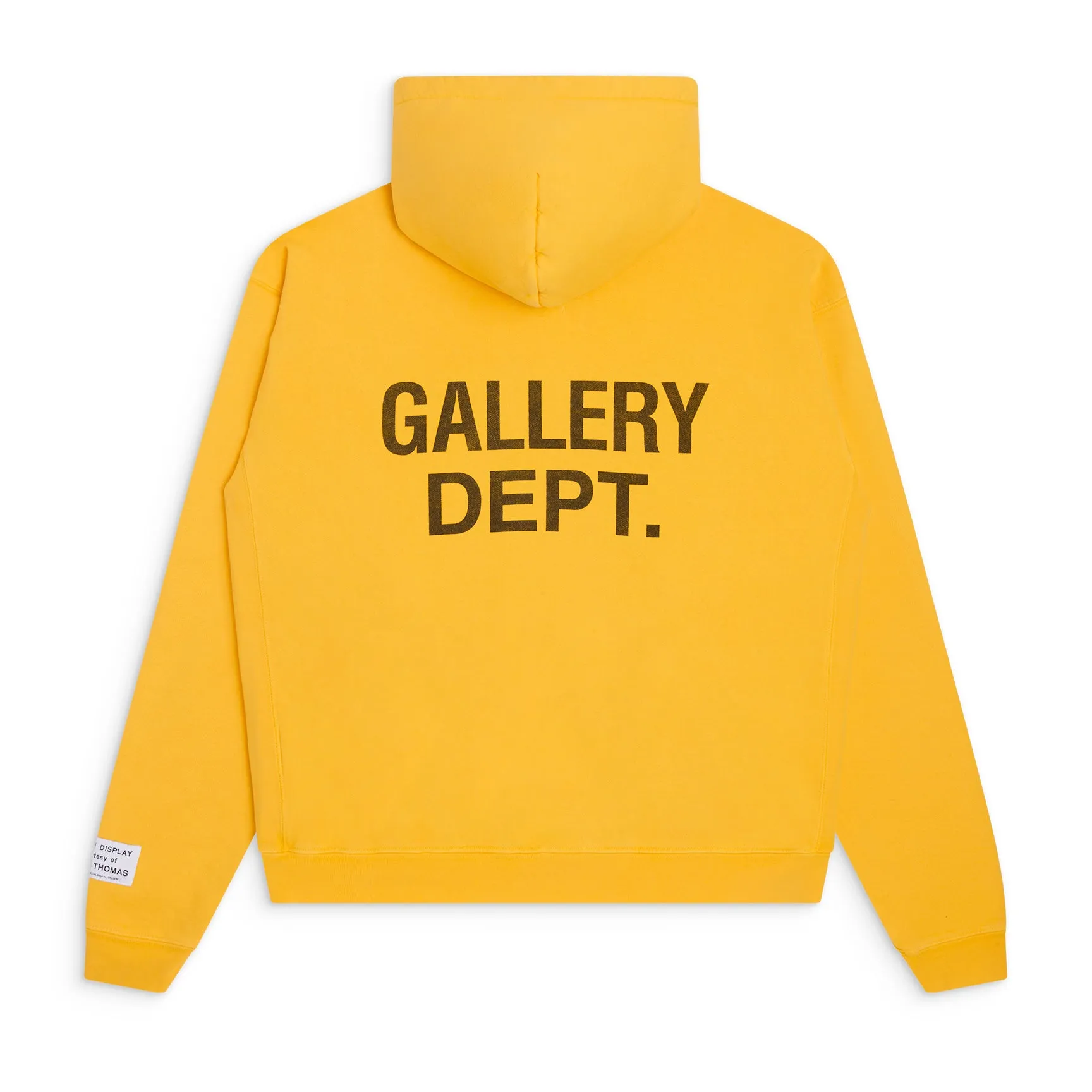 GALLERY DEPT. 90'S GD LOGO HOODIE 90's retro destruction yellow English hoodie Yellow S-XL Needs custom weaving and dyeing 500g high weight sweatshirt fabric Light fleece treatment on the inside Overall quite wide and comfortable Loose version Trendy and fashionable Same as the original version Water slurry non-touch printing process Original consistent hang tag with G LOGO hanging beads